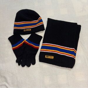 Eddie Bauer EBTEK ‎ Multicolored Stripe 3pc Set Gloves Scarf & Hat OSFM